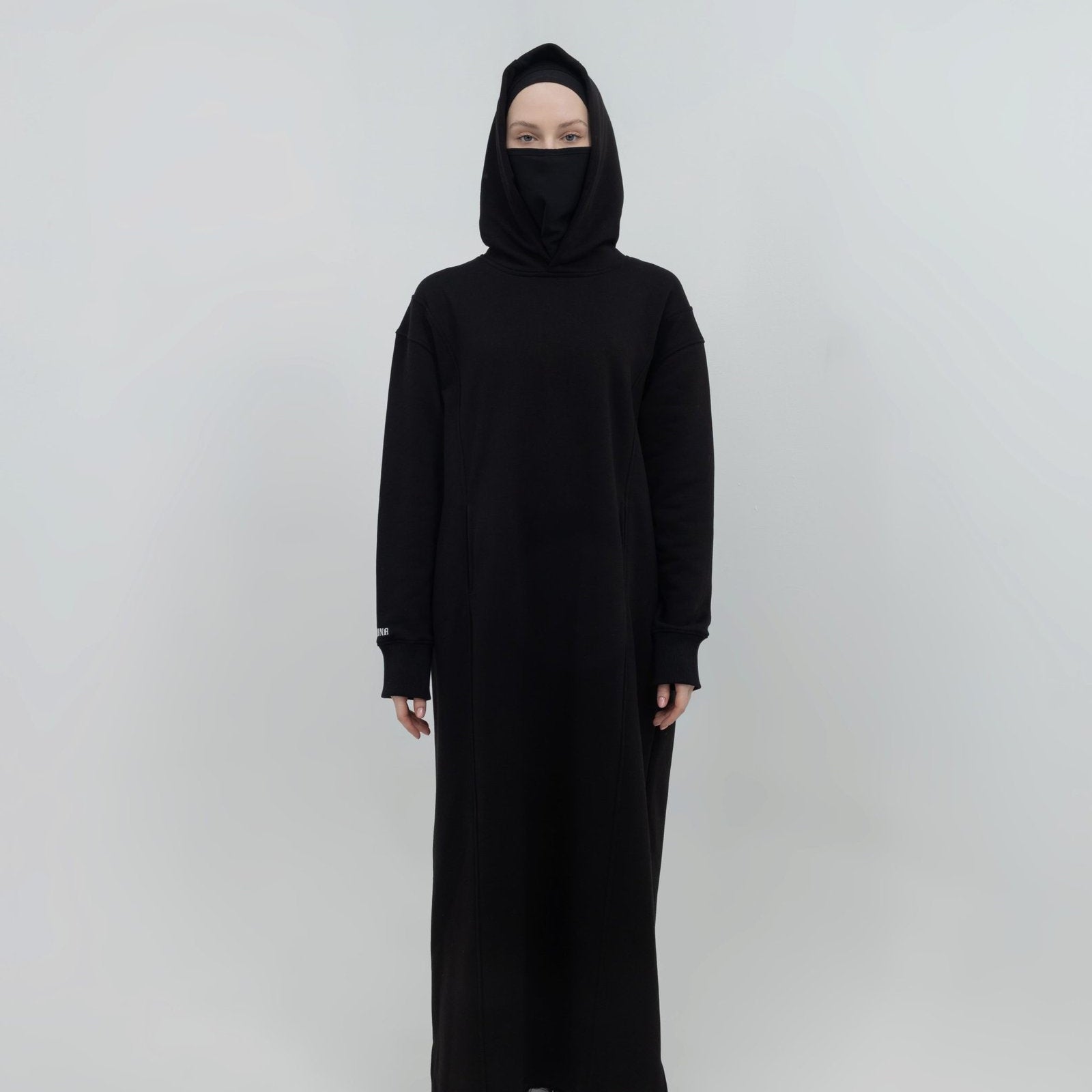 Tesettür maxi kapüşonlu uzun tunik