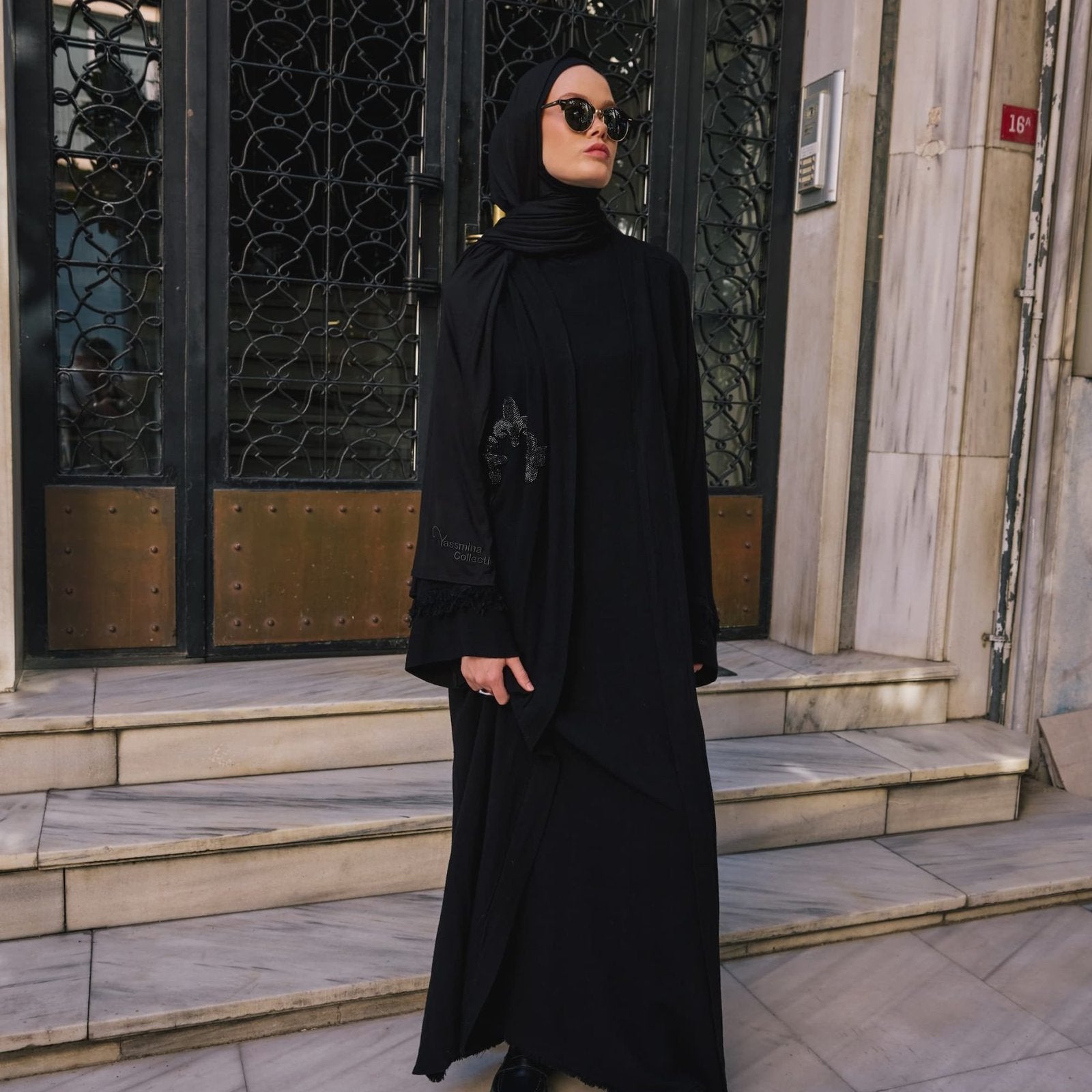 Keten ve Viskon 3 Parça Abaya Takımı