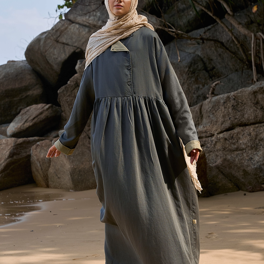 Vintage Keten Elbise