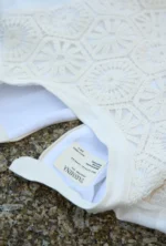 White Lace Flowing Abaya - Image 11